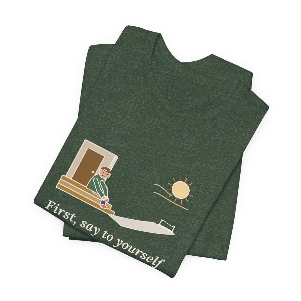 Epictetus Quote T-Shirt, First, Say to Yourself What You Would Be, Stoic Porch Runner Tee