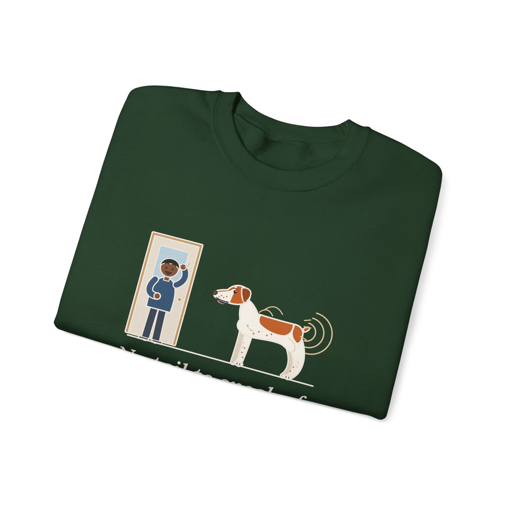 Brittany Dog Crewneck Sweatshirt - No Tail to Speak Of, Wags From the Shoulders Back