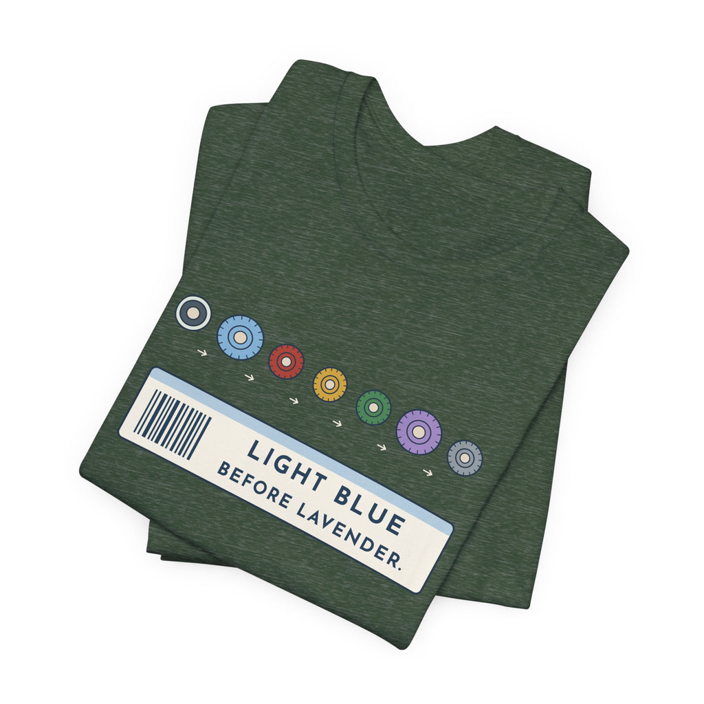 Phlebotomist T-Shirt - Light Blue Before Lavender Order of Draw Tee