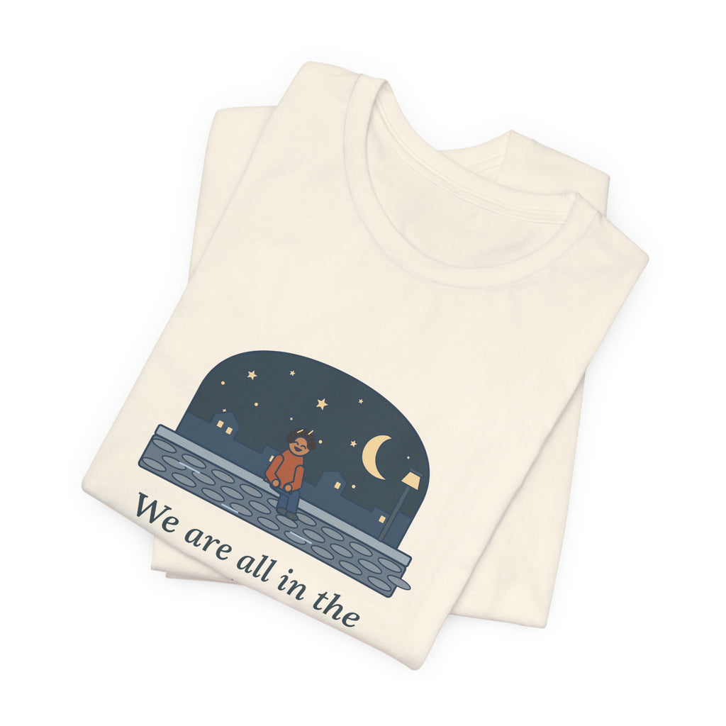 Oscar Wilde Quote T-Shirt, Some of Us Are Looking at the Stars, Literary Stargazer Curb Tee