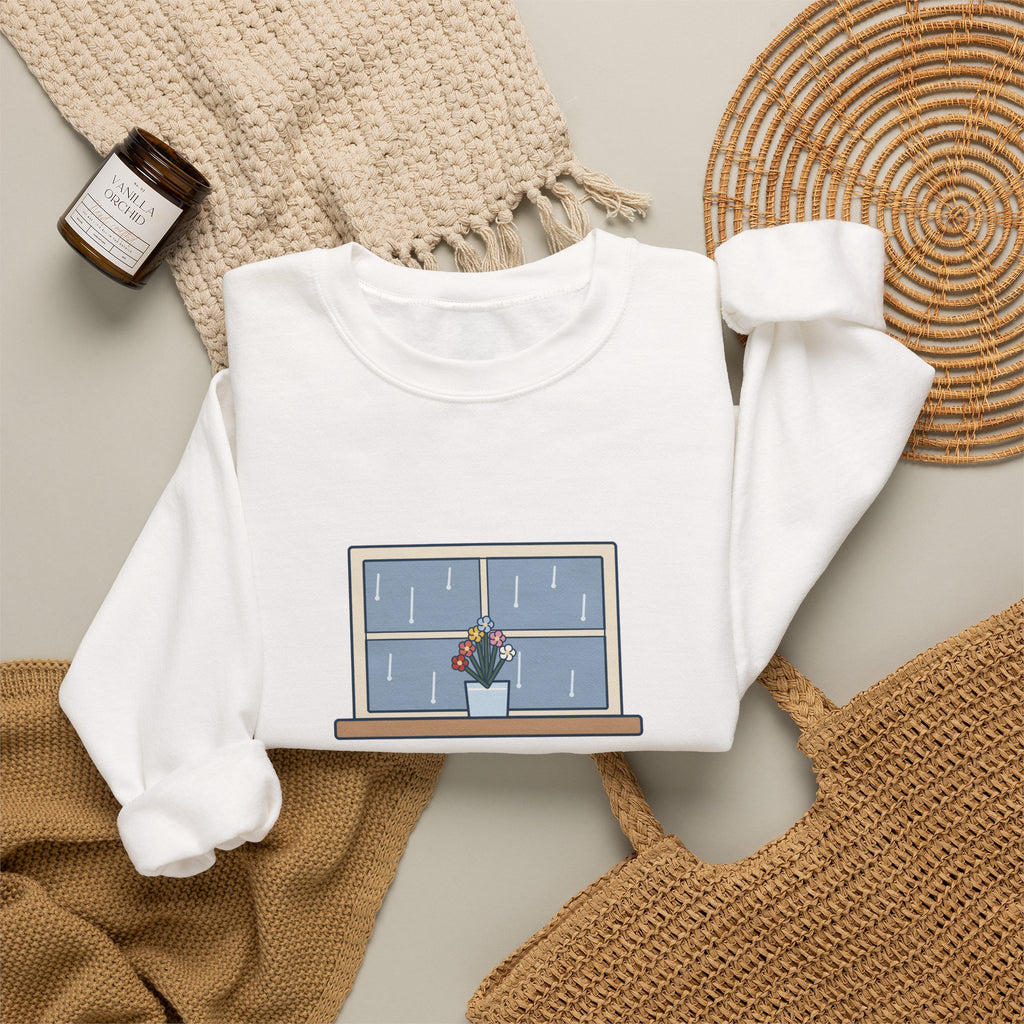 How Ardently I Admire and Love You Sweatshirt, Romance Jane Austen Quote Crewneck with Rainy Window