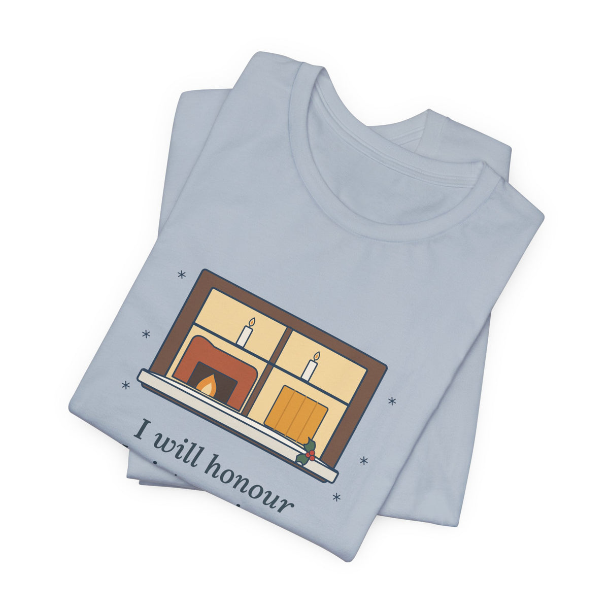 Dickens Quote T-Shirt, I Will Honour Christmas in My Heart, Christmas Candlelit Window Tee