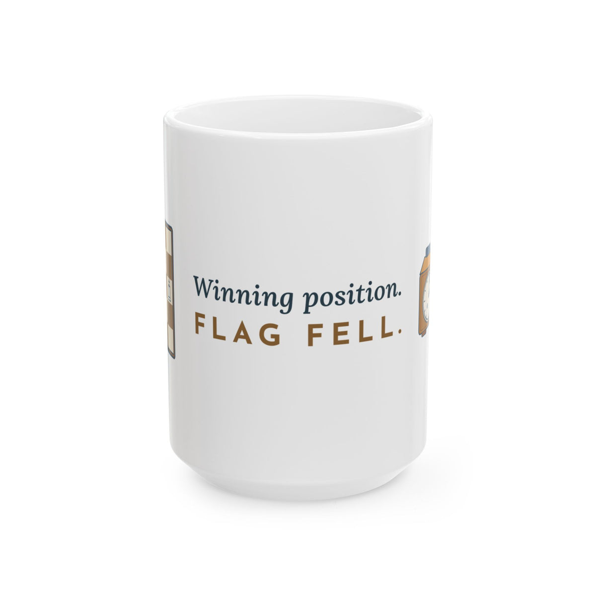 Large 15oz Chess Mug - Winning Position. Flag Fell. Tournament Chess Player Gift