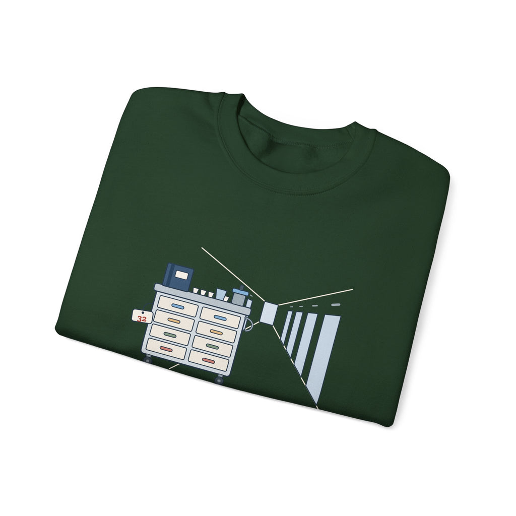 Licensed Practical Nurse Crewneck Sweatshirt - Med Pass: 32 Residents, One Cart