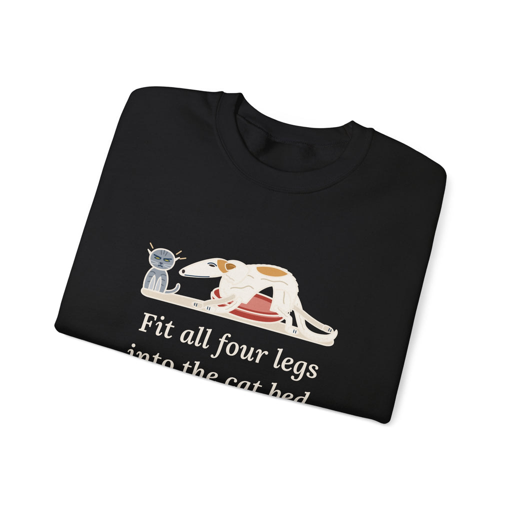 Borzoi Crewneck Sweatshirt - All Four Legs in the Cat Bed Sighthound Owner Gift