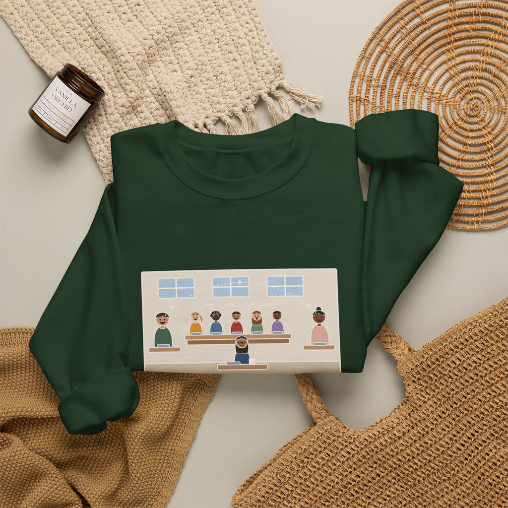 ASL Teacher Sweatshirt, The Kids Figured Out They Can Talk Across the Cafeteria Now, Funny Lunchroom Crewneck