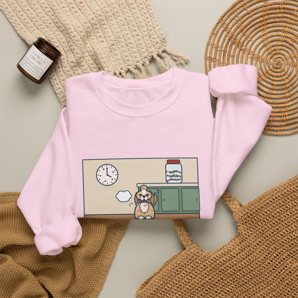 Shih-Poo Sweatshirt, Sits by the Treat Jar and Sighs Loudly Every Eleven Minutes, Funny Treat Jar Vigil Crewneck