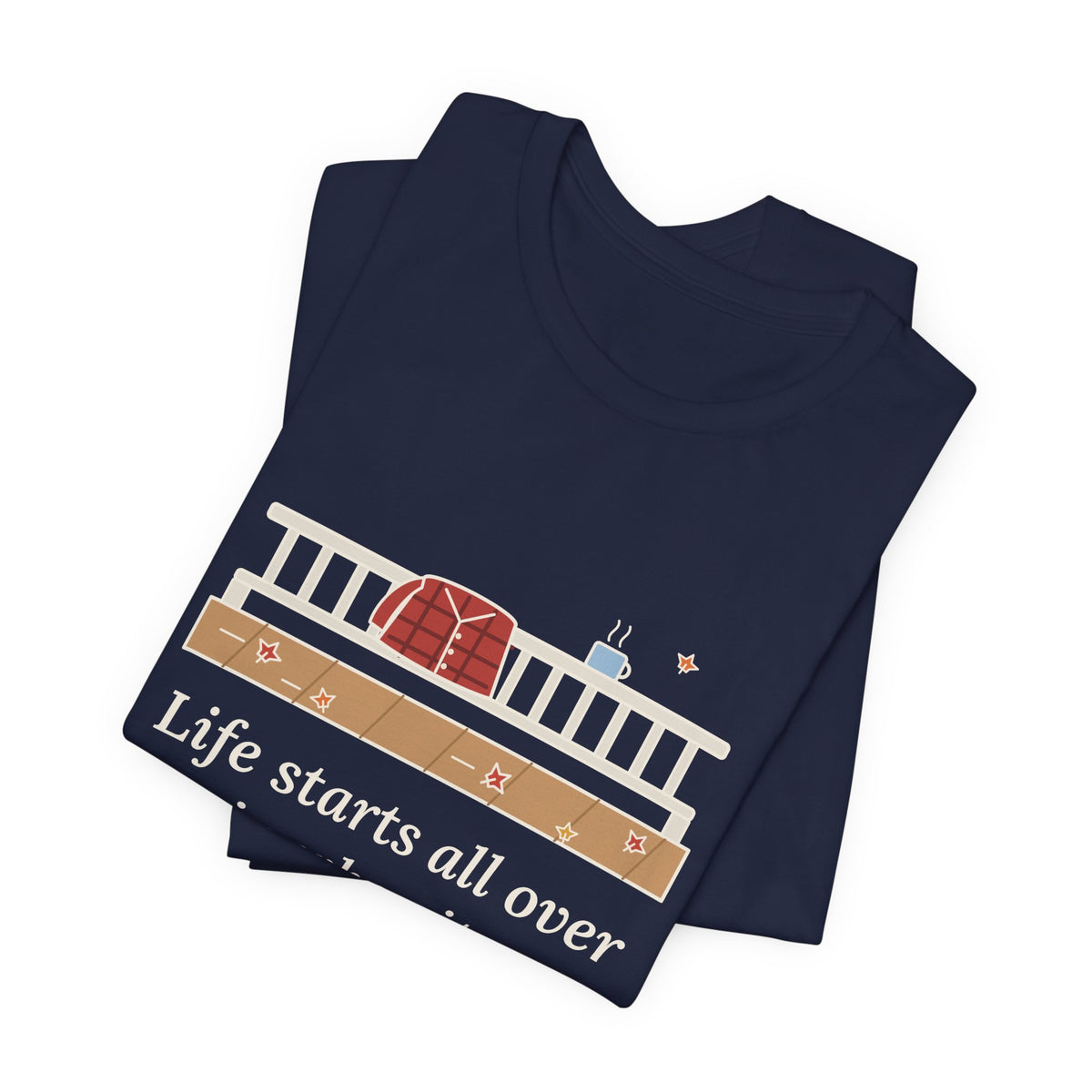 Fitzgerald Quote T-Shirt, Life Starts All Over Again When It Gets Crisp, Fall Porch Morning Tee