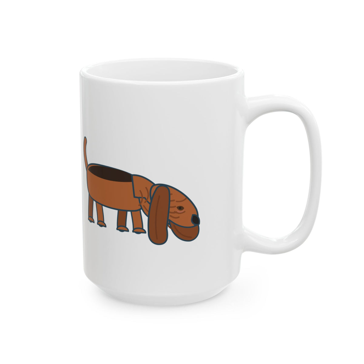 Large Bloodhound Mug 15oz - Followed a Hot Dog Scent for Two Miles, Hound Dog Coffee Mug