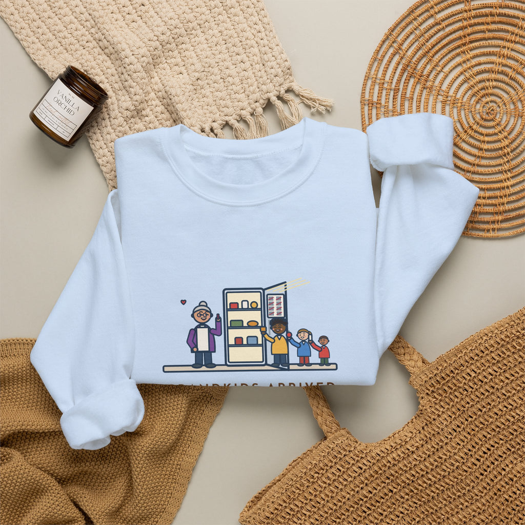 Grandkids at Christmas Sweatshirt, Arrived for the Holiday, The Fridge Door Opened Forty Times in the First Hour