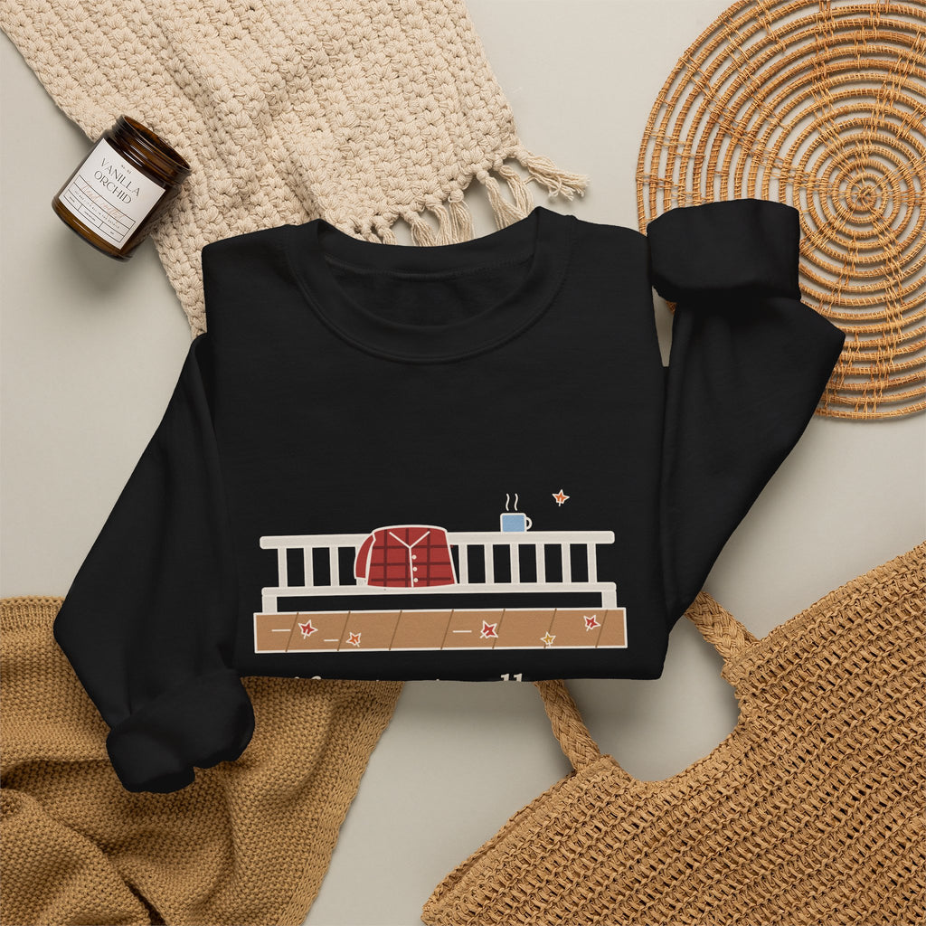 Life Starts All Over Again When It Gets Crisp Sweatshirt, Fall Fitzgerald Quote Crewneck with Porch Morning