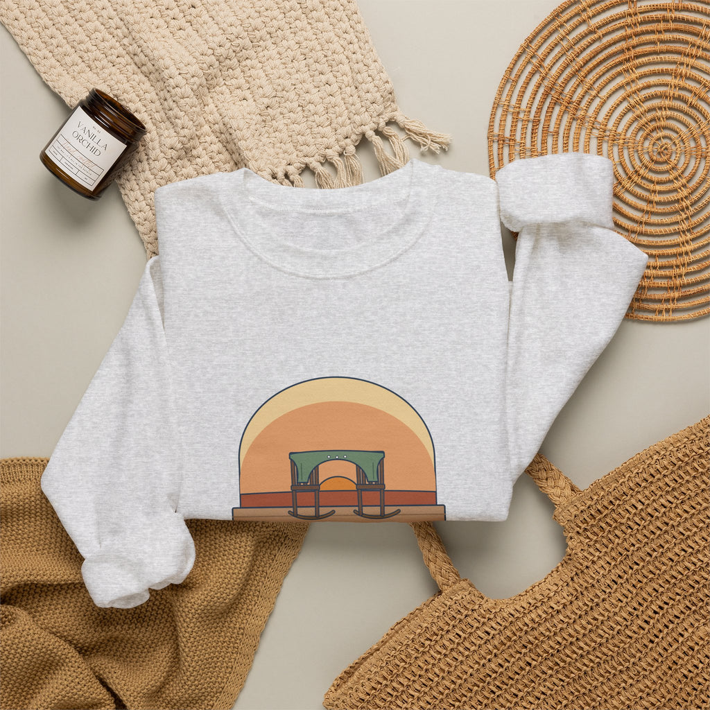 Grow Old Along with Me Sweatshirt, Anniversary Browning Quote Crewneck with Porch Rocking Chairs