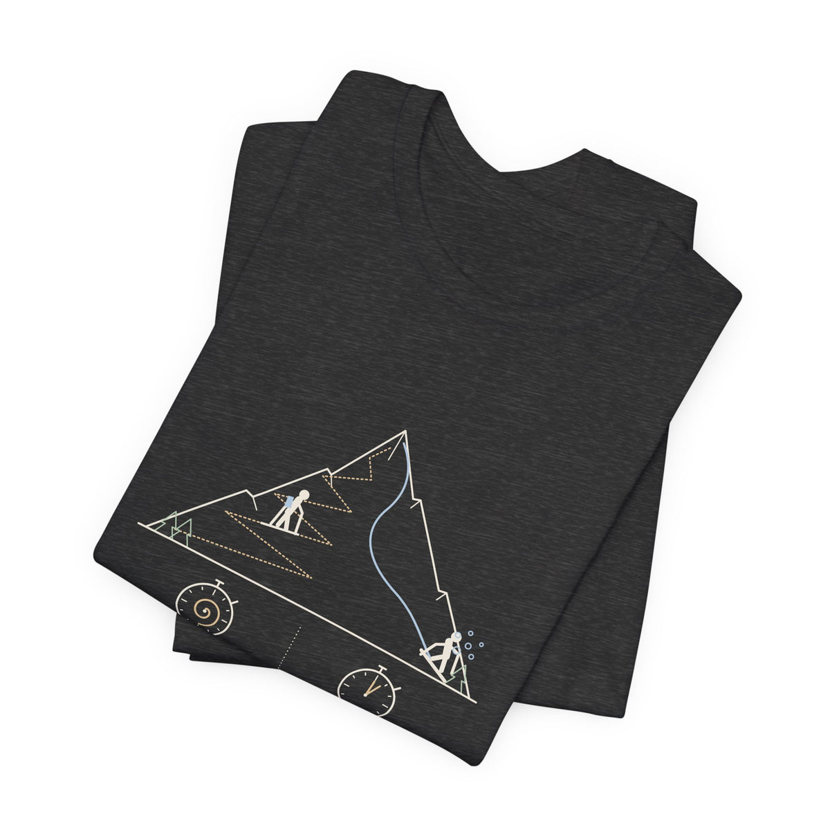 Ski Touring T-Shirt - Ninety Minutes Up. Four Minutes Down. Funny Backcountry Ski Tee