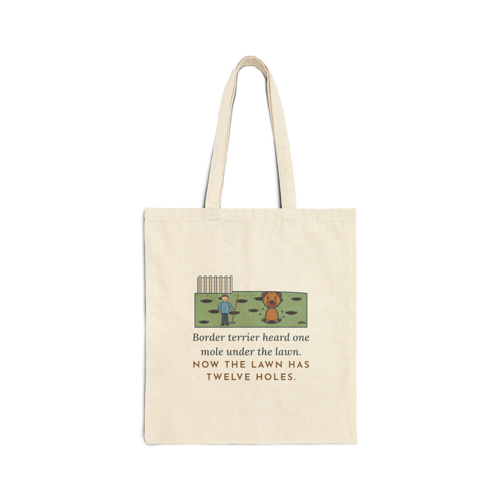 Border Terrier Tote Bag - The Lawn Has Twelve Holes Now