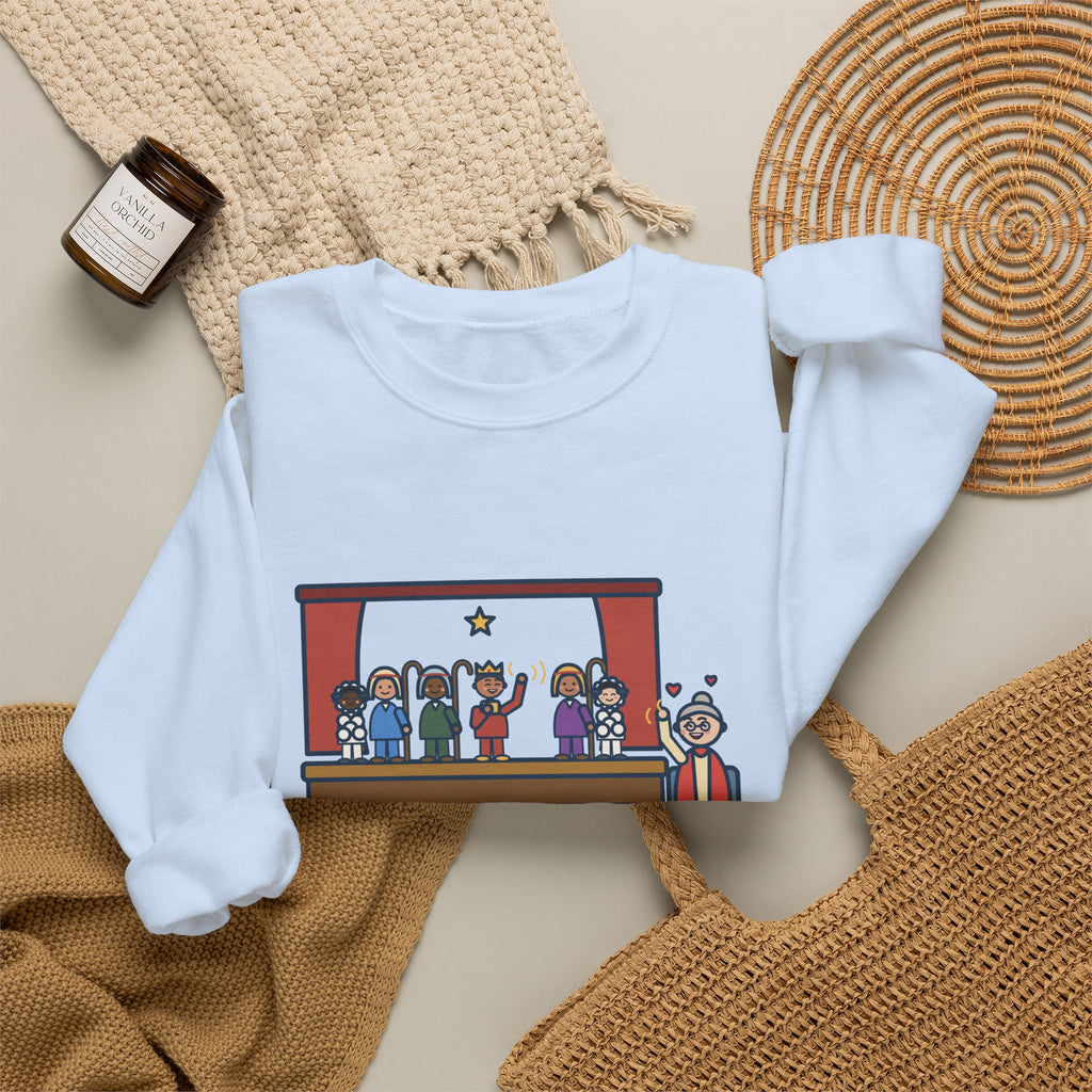 Christmas Pageant Sweatshirt, Three Shepherds, Two Sheep, One Wise Man Who Waved at Grandma the Whole Time, Funny Pageant Stage Crewneck