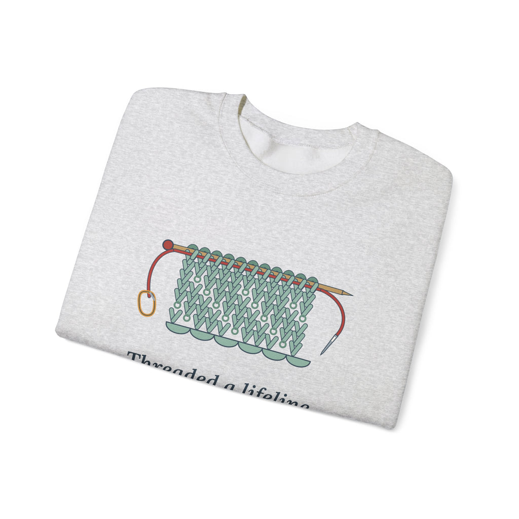 Lace Knitting Crewneck Sweatshirt - Threaded a Lifeline. Now I'm Brave.