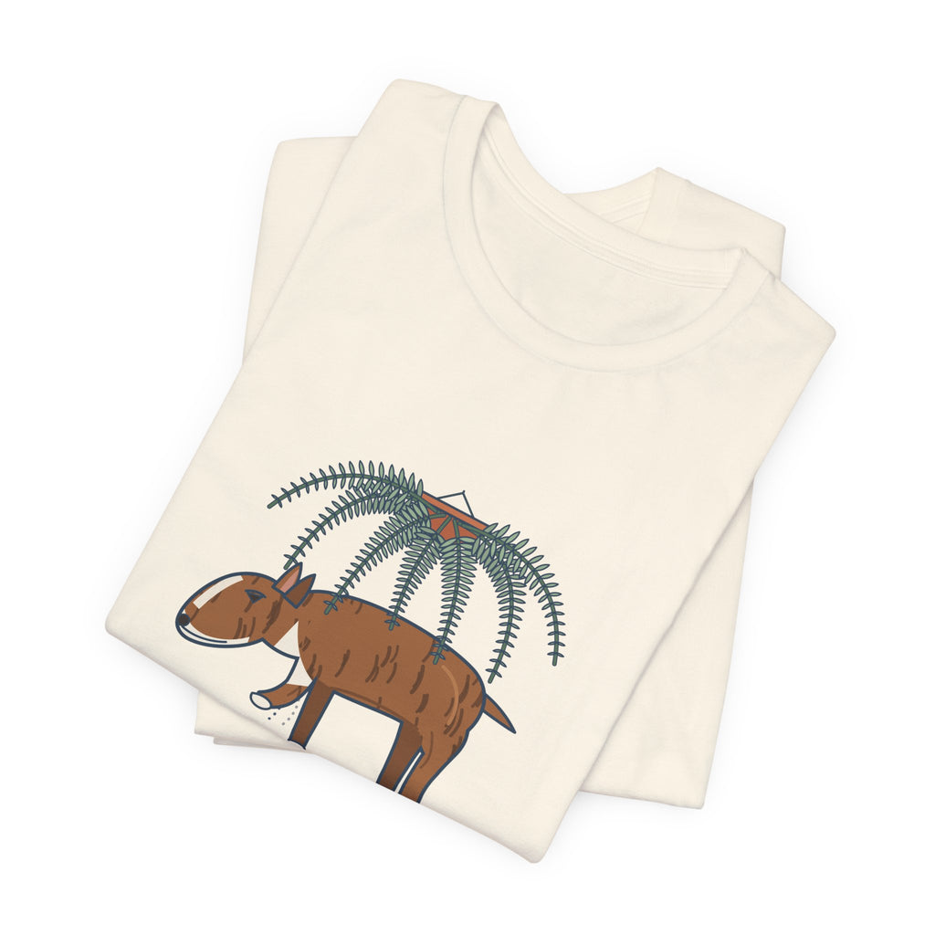 Bull Terrier T-Shirt - Trancing Under the Ferns Again Funny Ghost Walking Dog Tee