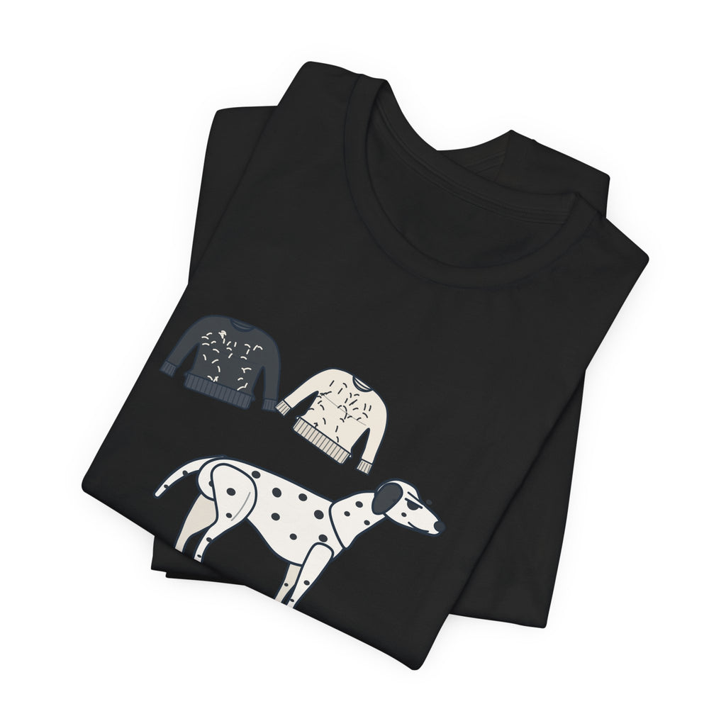 Dalmatian T-Shirt - Sheds in Both Colors. Funny Dalmatian Owner Tee