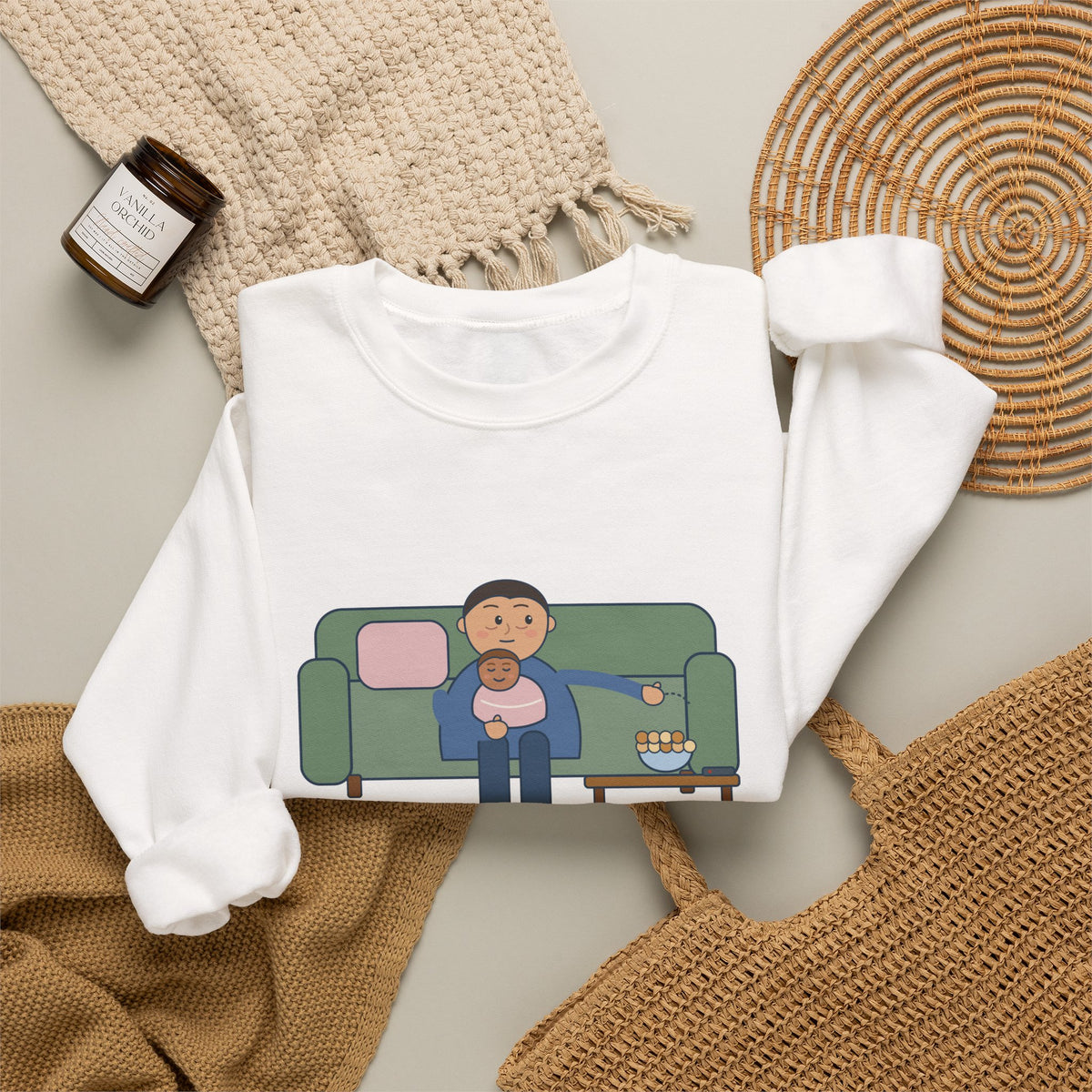 New Parent Crewneck Sweatshirt - Pinned Under a Contact Nap. Send Snacks.