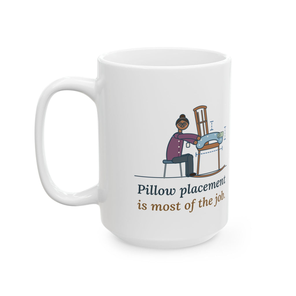 Large 15oz Lactation Consultant Mug - Pillow Placement Blueprint Rocking Chair Design