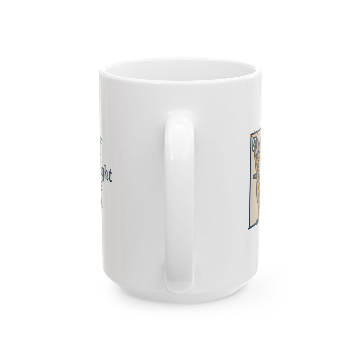 Large Serengeti Cat Mug 15oz - Switched Off the Hall Light, Spotted Long-Legged Cat