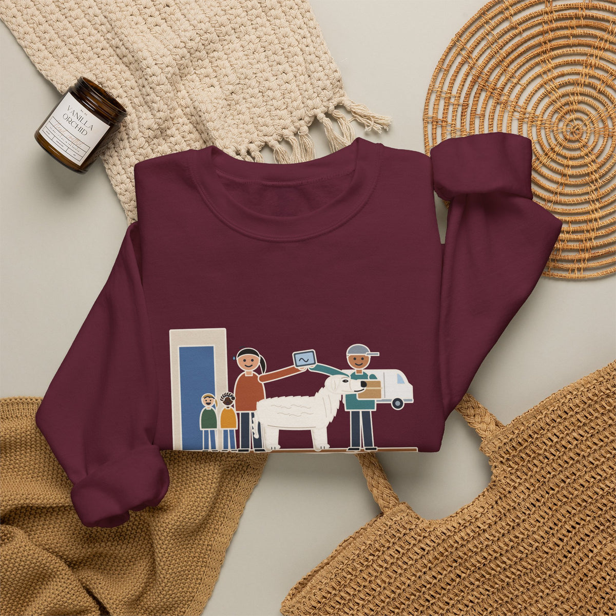 Kuvasz Crewneck Sweatshirt - Kept Watch Over the Kids Until the Delivery Was Signed
