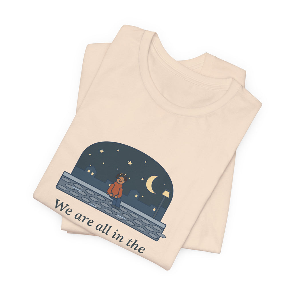 Oscar Wilde Quote T-Shirt, Some of Us Are Looking at the Stars, Literary Stargazer Curb Tee