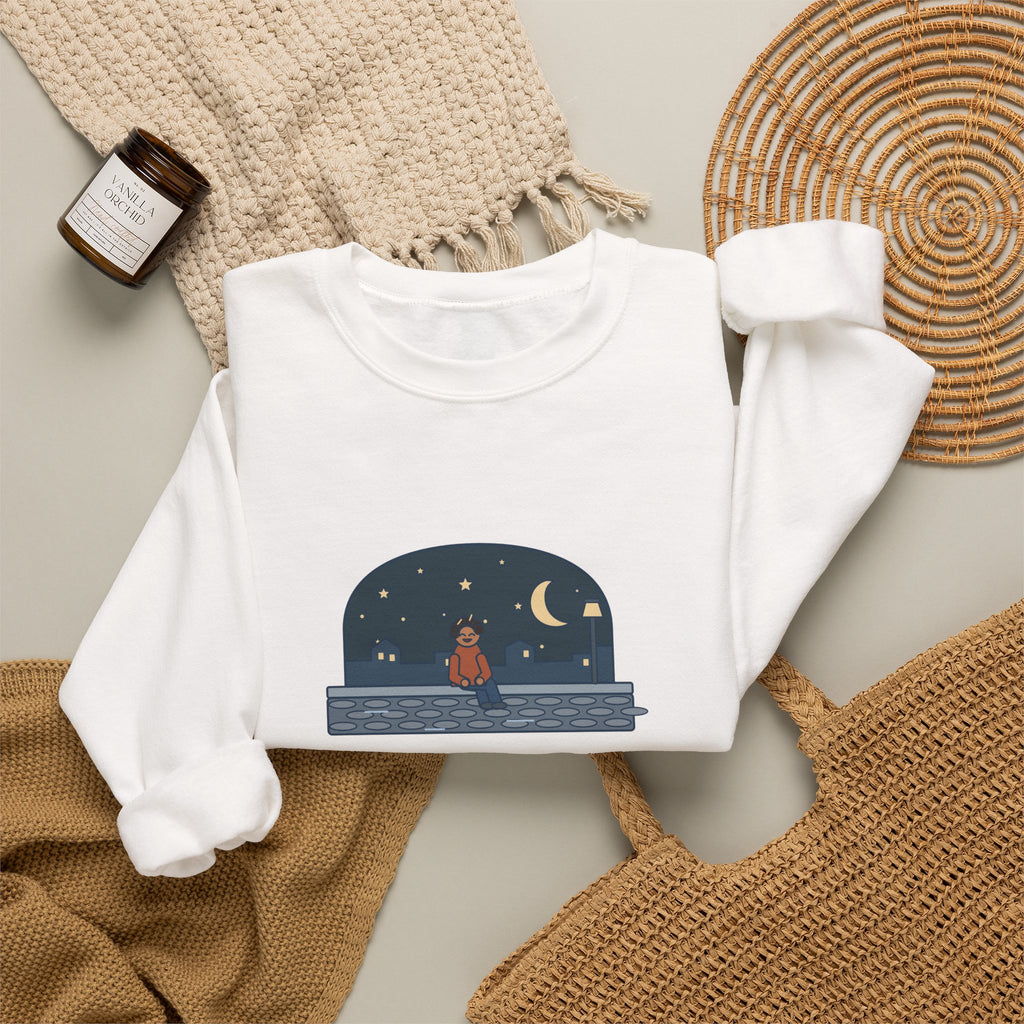 Some of Us Are Looking at the Stars Sweatshirt, Literary Oscar Wilde Quote Crewneck with Stargazer Curb
