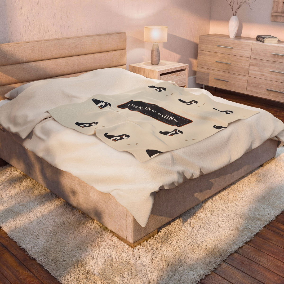 Bernese Mountain Dog Blanket - Lean Incoming Velveteen Plush Throw for Berner Lovers