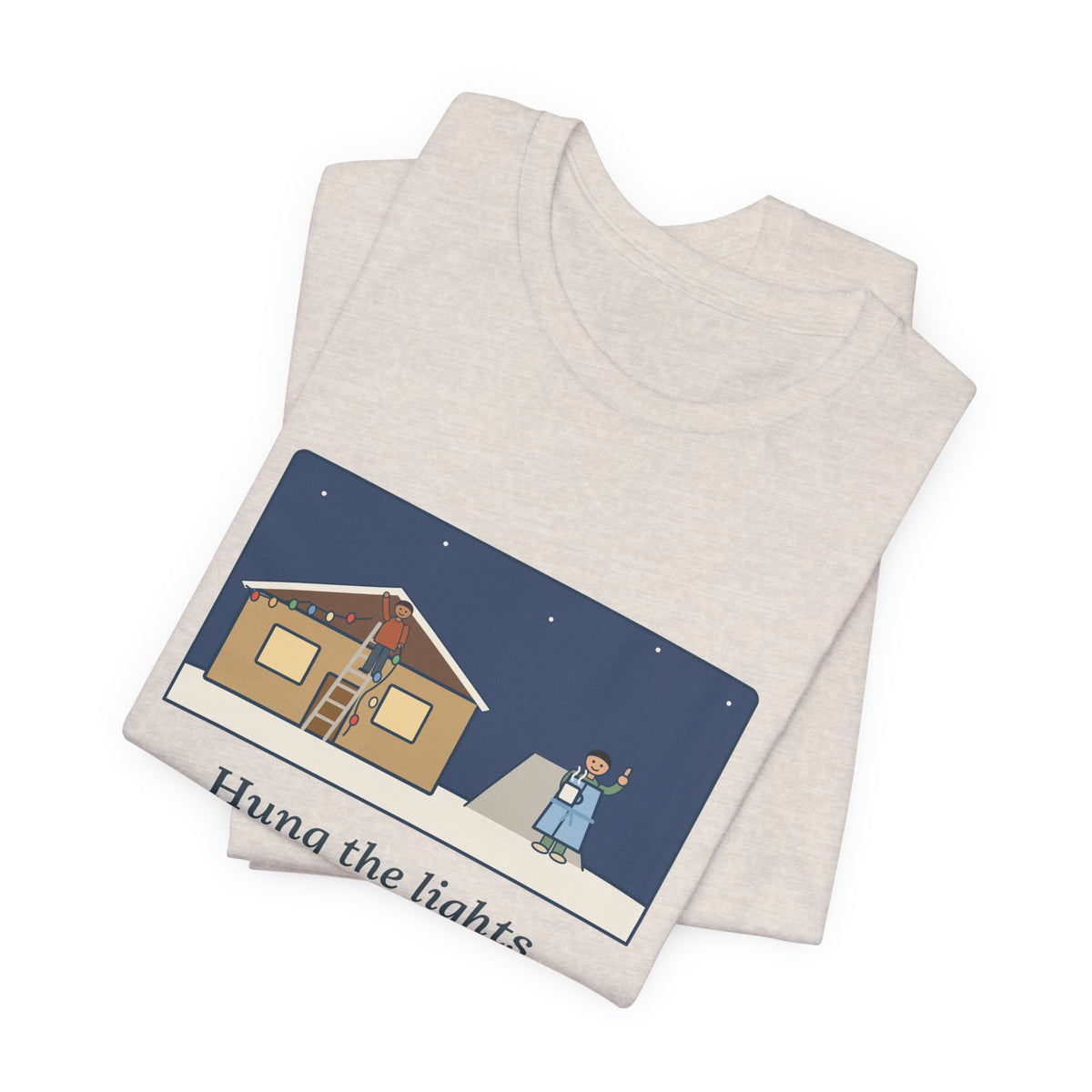 Funny Christmas Lights T-Shirt, Hung Them on the House, The Neighbor Supervised from His Driveway with Coffee, Neighbor Supervisor Tee