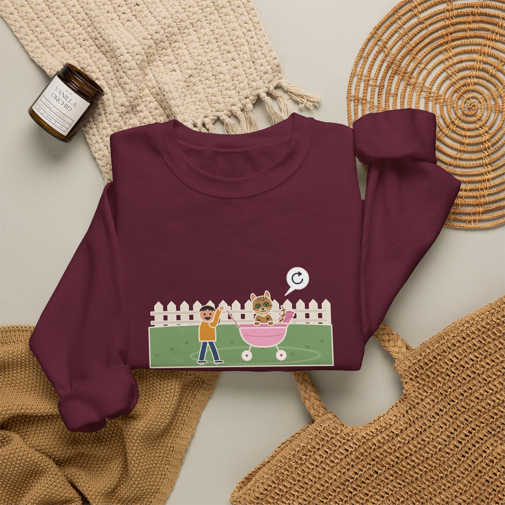 Australian Mist Cat Crewneck Sweatshirt - Rode Around the Yard in the Doll Stroller