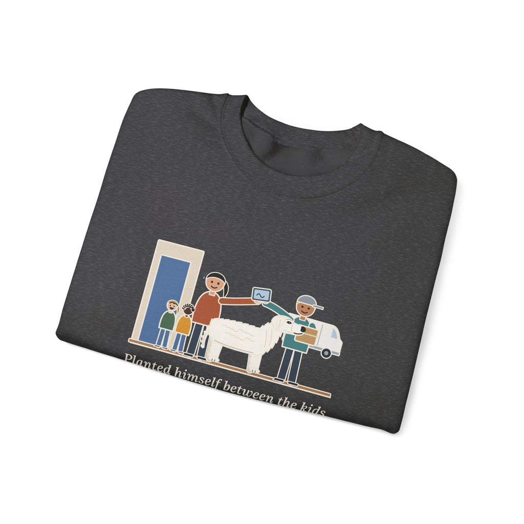 Kuvasz Crewneck Sweatshirt - Kept Watch Over the Kids Until the Delivery Was Signed