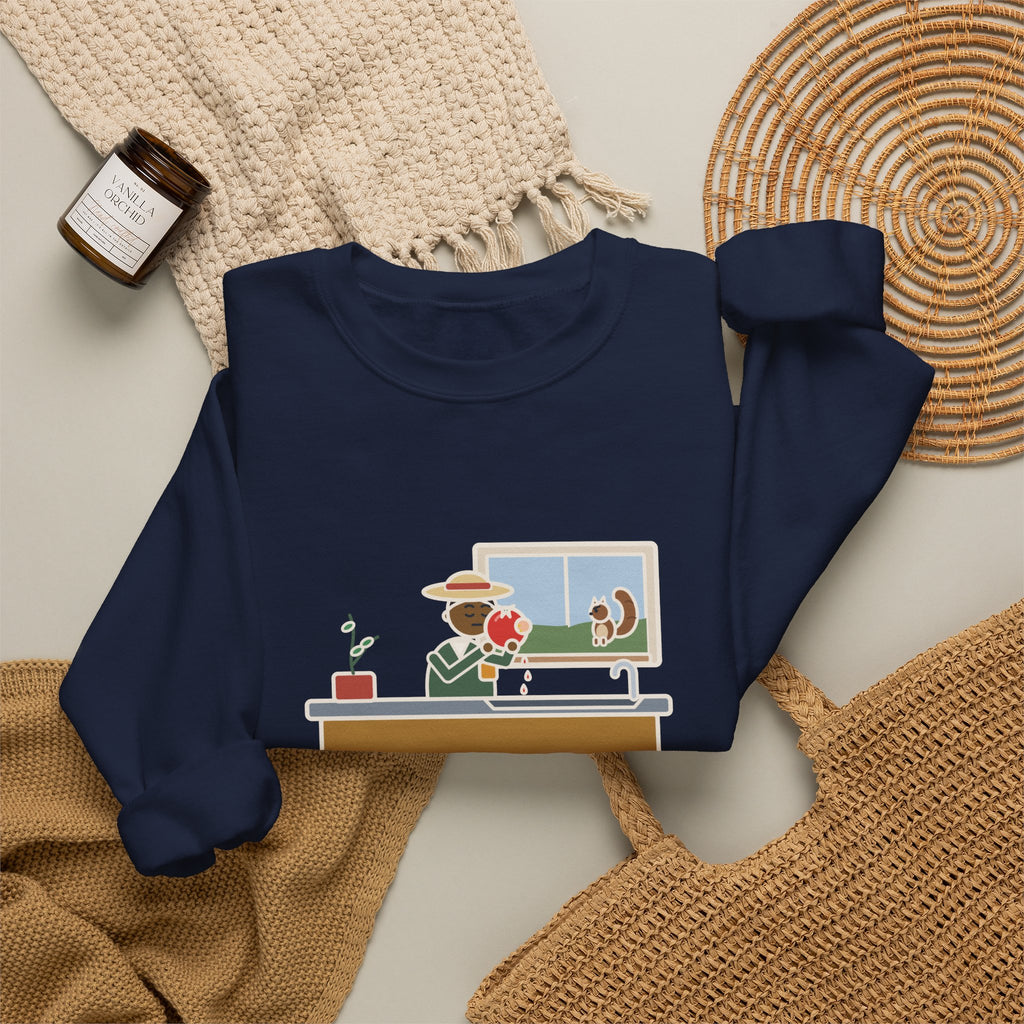 Saved One Tomato From the Squirrels Sweatshirt, Funny Gardener Crewneck with Sink Tomato