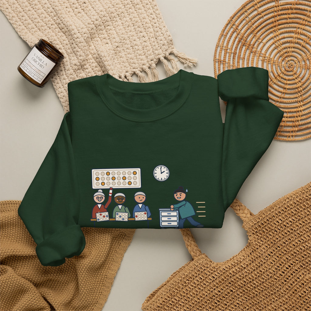 Assisted Living Nurse Crewneck Sweatshirt - Bingo at Two, Med Pass Done by One Fifty-Nine