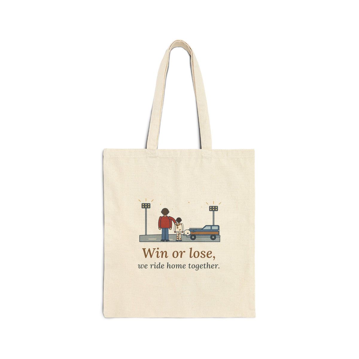 Win or Lose, We Ride Home Together Tote Bag, Football Quote Tote with Friday Night Ride Home