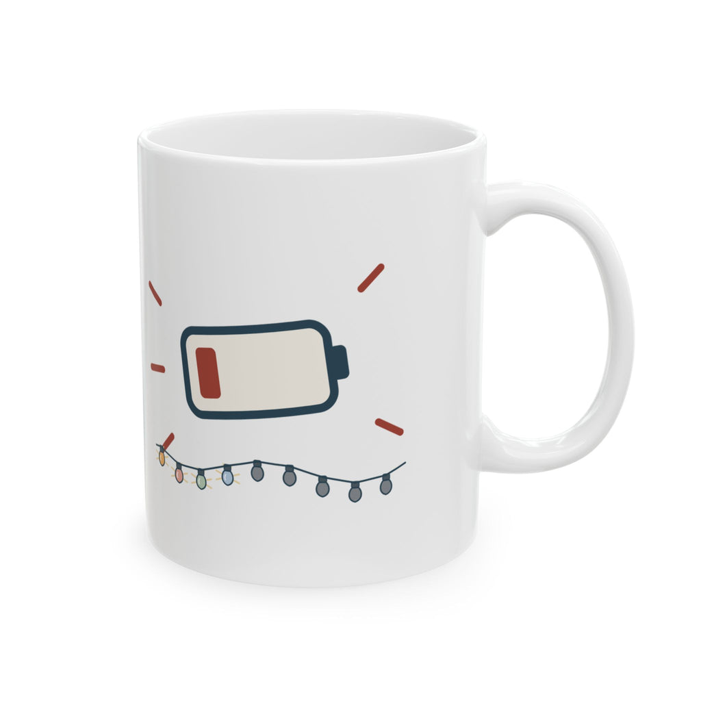 Tacky Sweater Party Coffee Mug - Tackiness: 10. Battery Life: 2. Funny Christmas Mug