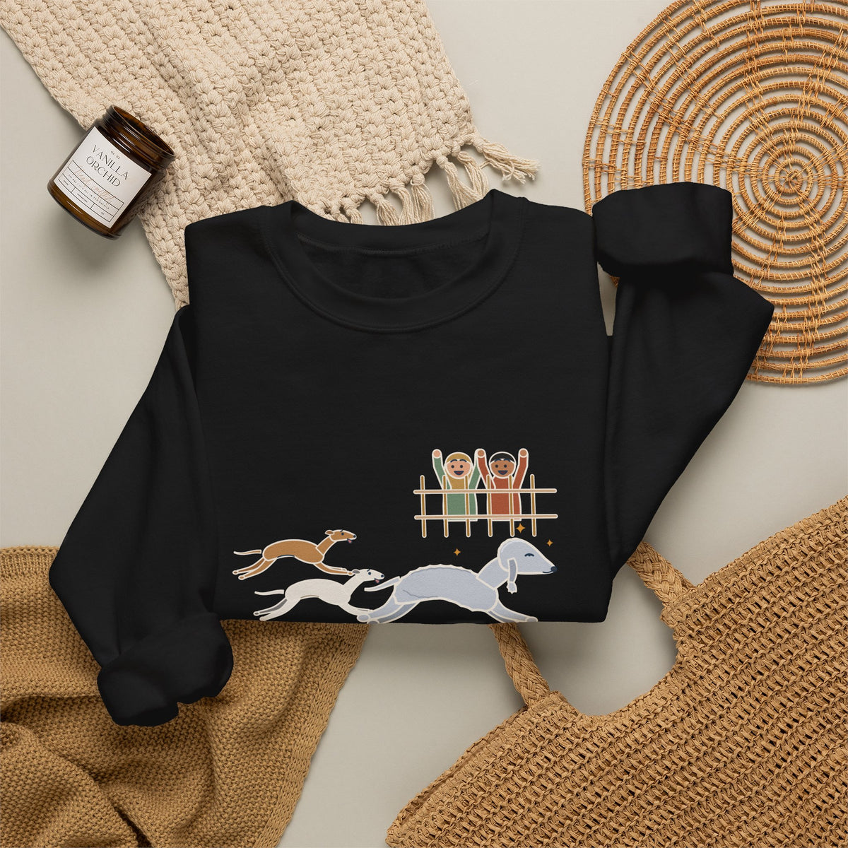 Bedlington Terrier Crewneck Sweatshirt - Outran the Whippets, Still Fluffy