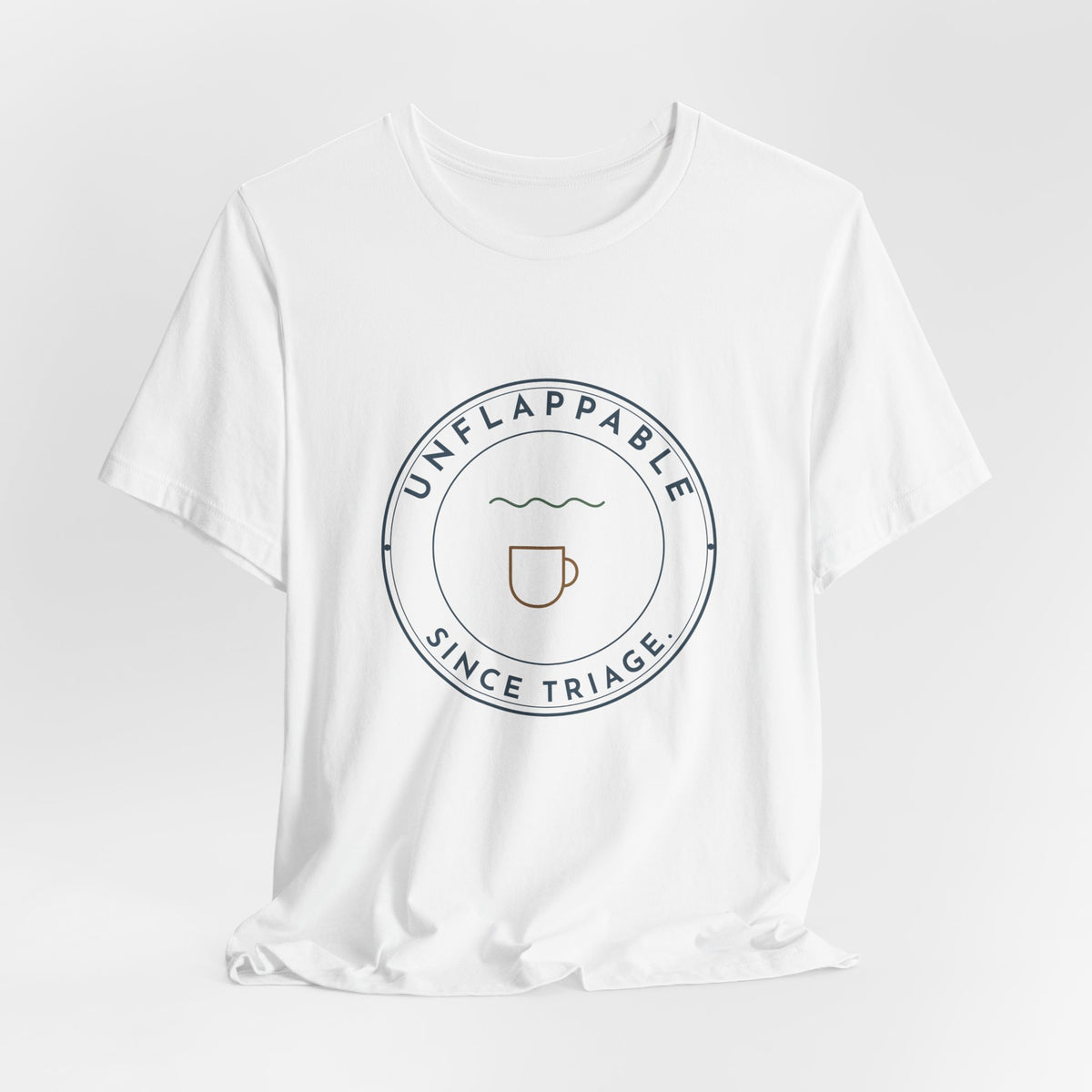 ER Nurse T-Shirt - Unflappable Since Triage Retro Badge Tee for Emergency Nurses