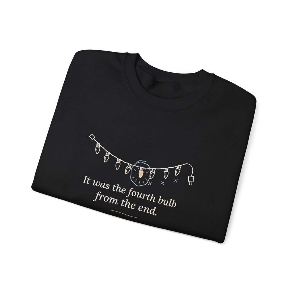 Funny Christmas Lights Crewneck Sweatshirt - It Was the Fourth Bulb From the End