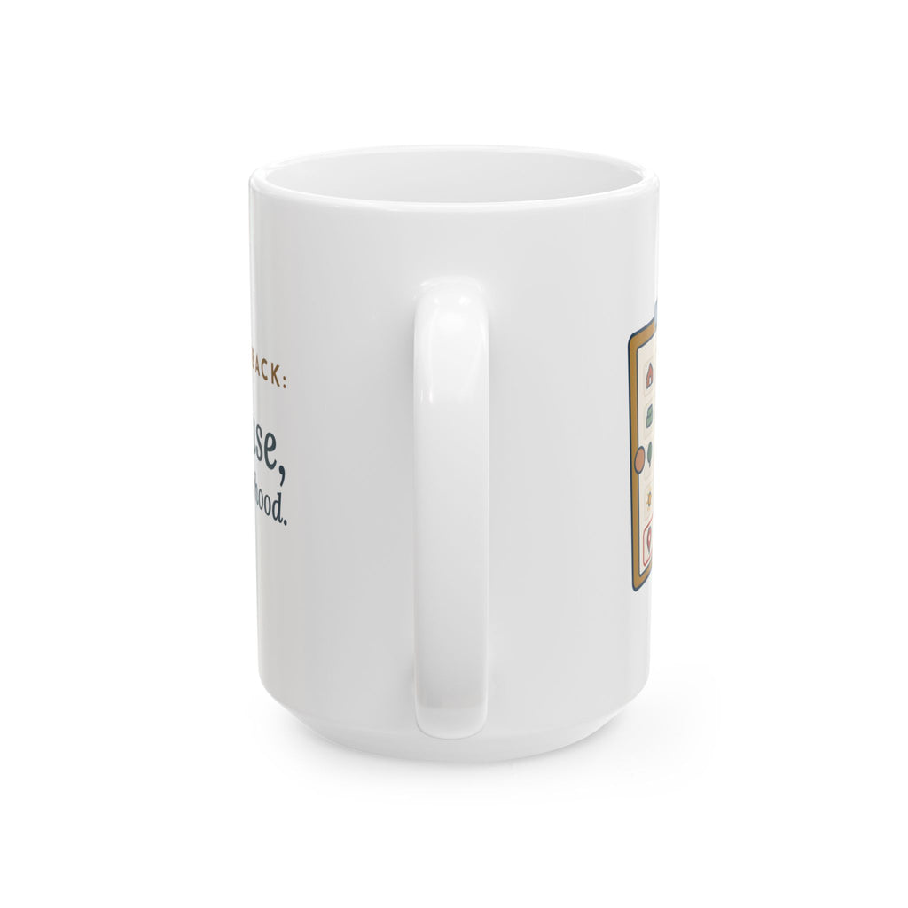 Large 15oz Residential Real Estate Agent Mug - Showing Feedback: Great House, Wrong Neighborhood