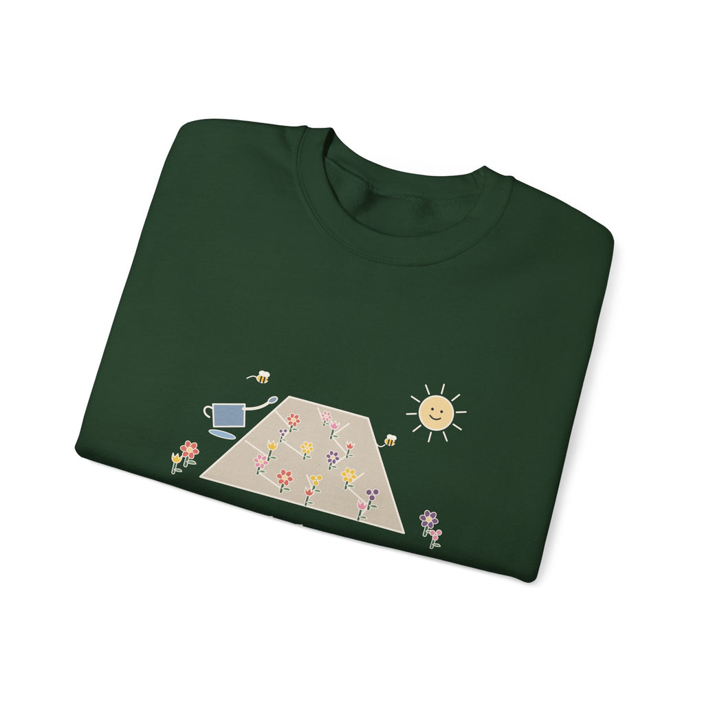 Earth Laughs in Flowers Sweatshirt, Garden Emerson Quote Crewneck with Wildflower Path