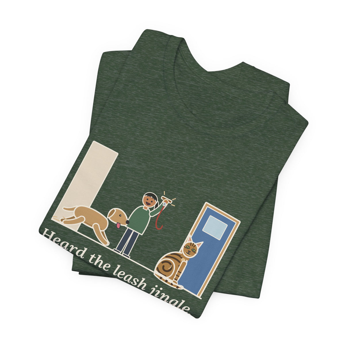 Sokoke Cat T-Shirt - Heard the Leash Jingle, Beat the Dog to the Door, Funny Cat Tee