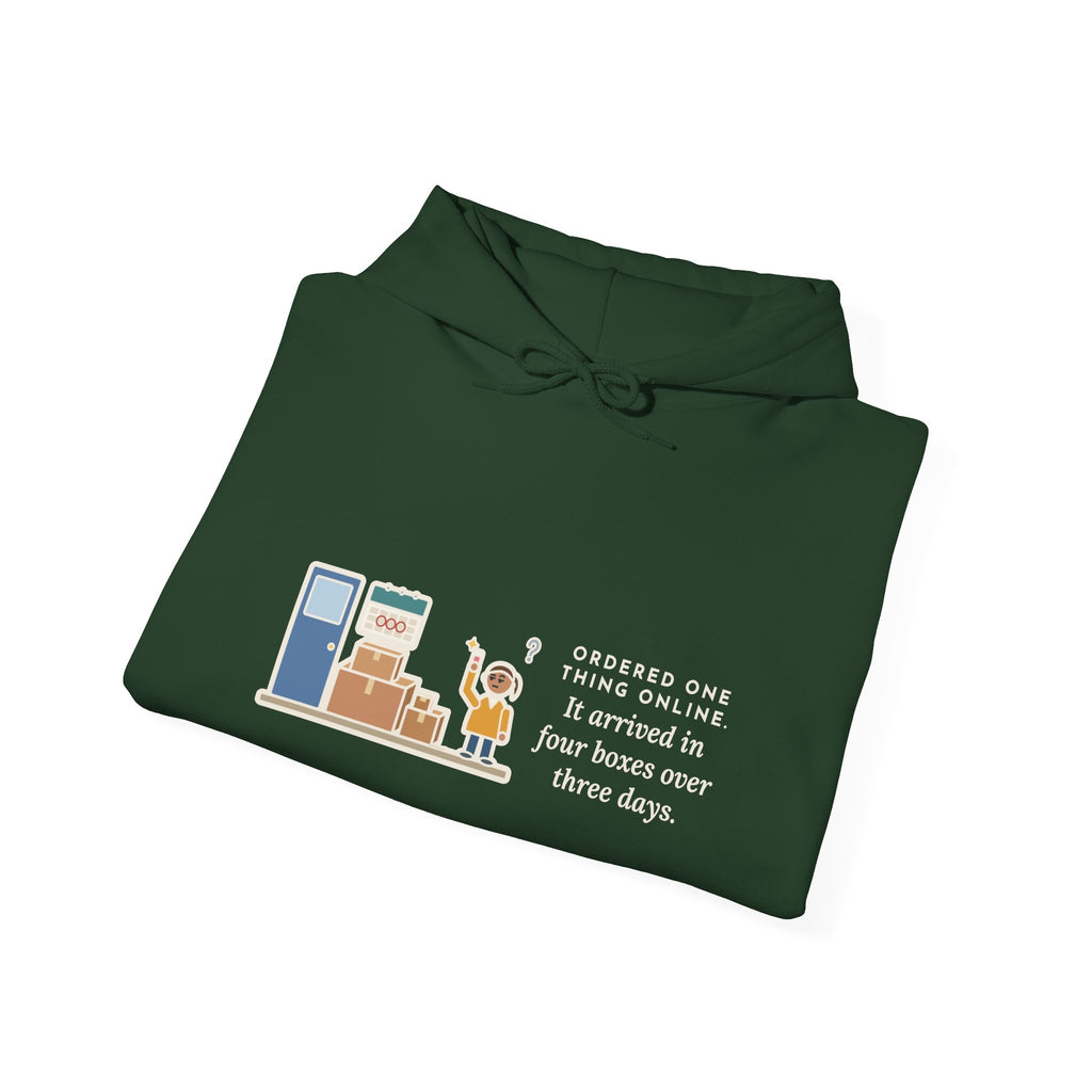 Funny Delivery Boxes Hoodie, Ordered One Thing Online, It Arrived in Four Boxes Over Three Days
