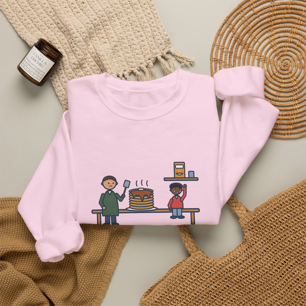 Parent Sweatshirt, Made Pancakes by Special Request, The Kid Now Wanted Cereal, Funny Breakfast Table Crewneck