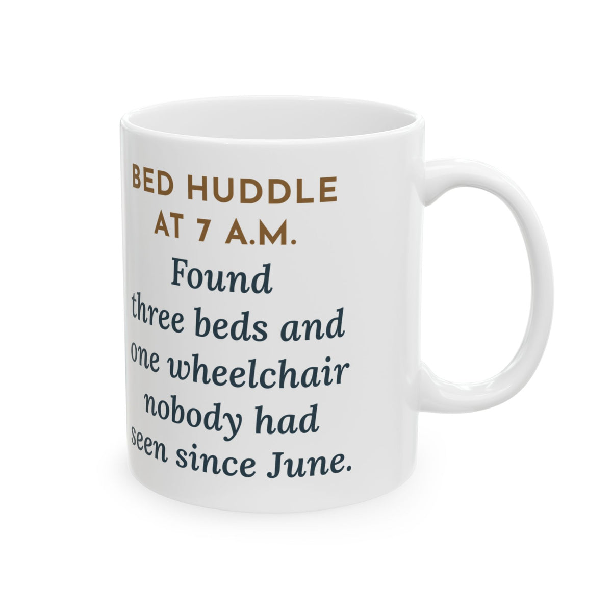 Patient Flow Nurse Coffee Mug - Bed Huddle Found Three Beds and One Wheelchair