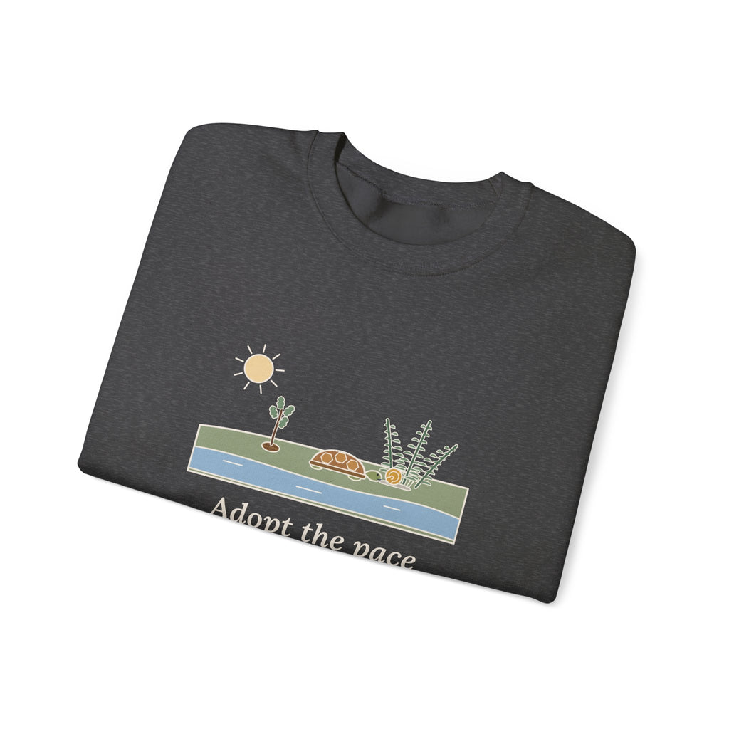 Adopt the Pace of Nature, Her Secret Is Patience Sweatshirt, Nature Emerson Quote Crewneck with Tortoise and Snail