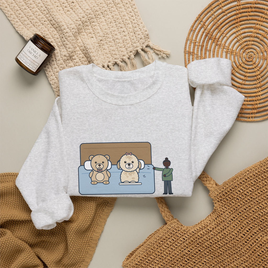 Shichon Sweatshirt, After a Bath Looks Exactly Like the Stuffed Bear She Sleeps Next To, Funny Bath Day Twin Crewneck