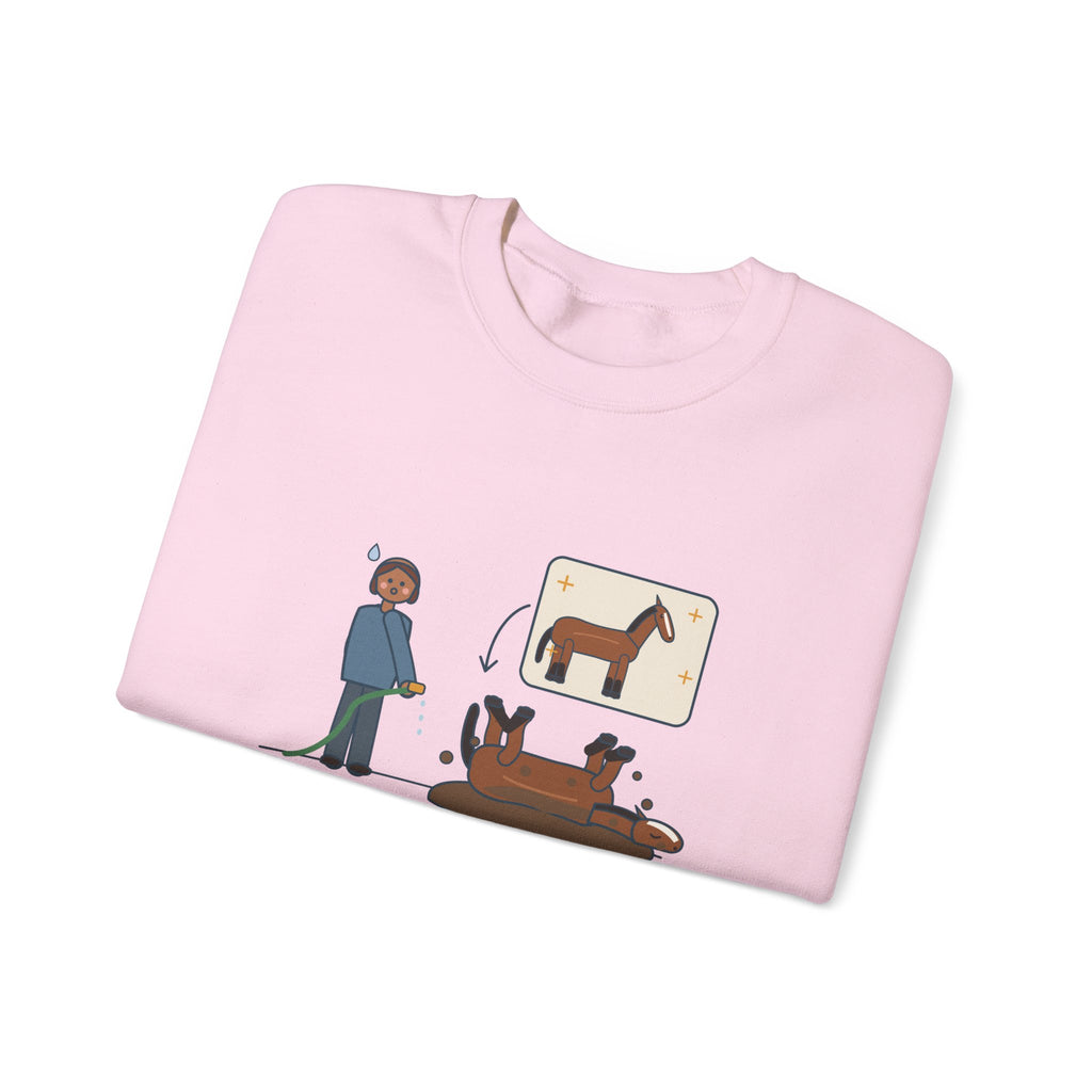 Horse Lover Crewneck Sweatshirt - Every Bath Ends in a Mud Roll