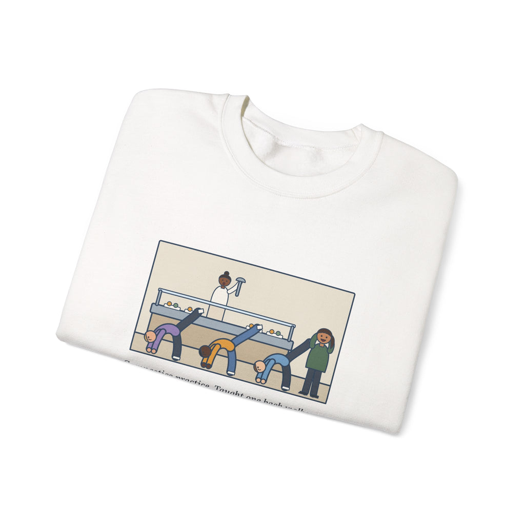 Gymnastics Coach Sweatshirt, Taught One Back Walkover, Now They Do Them in the Lunch Line, Funny Lunch Line Crewneck