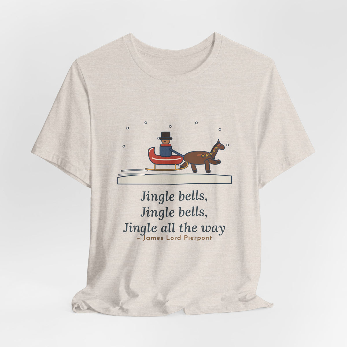 Pierpont Quote T-Shirt, Sleigh Bells in the Snow, Christmas One-Horse Sleigh Tee